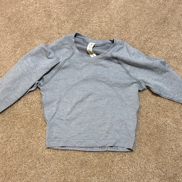 EUC cropped Lululemon swiftly Gray Long Sleeve - Picture 1 of 5